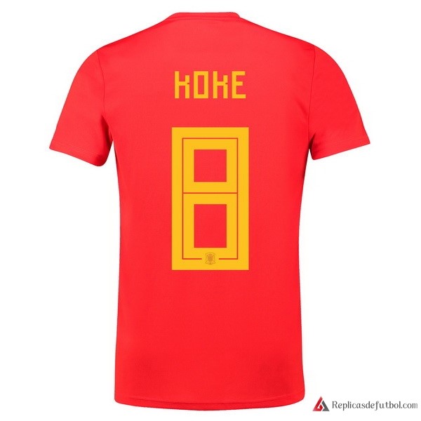 Camiseta Seleccion España Primera equipación Koke 2018 Rojo